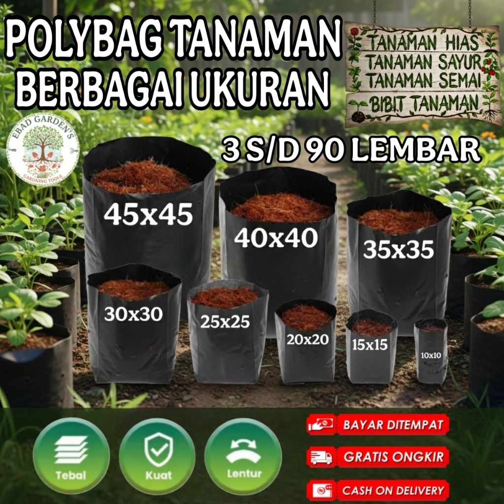 Polybag Polibag Tanaman Berbagai Ukuran Termurah Berkualitas Tebal Pot Media Tanaman Tumbuhan