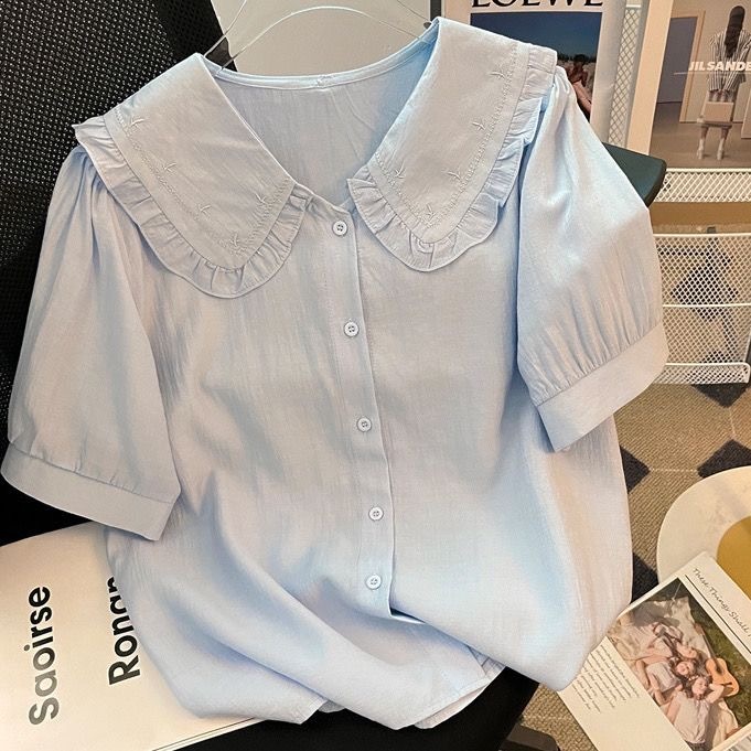 RANR Blus Leher Boneka - Blus Lengan Gelembung Wanita Ranr-Closet foto 4