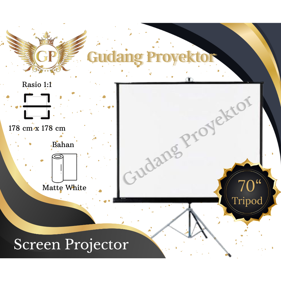 Jual SCREEN PROJECTOR / LAYAR PROYEKTOR TRIPOT 70