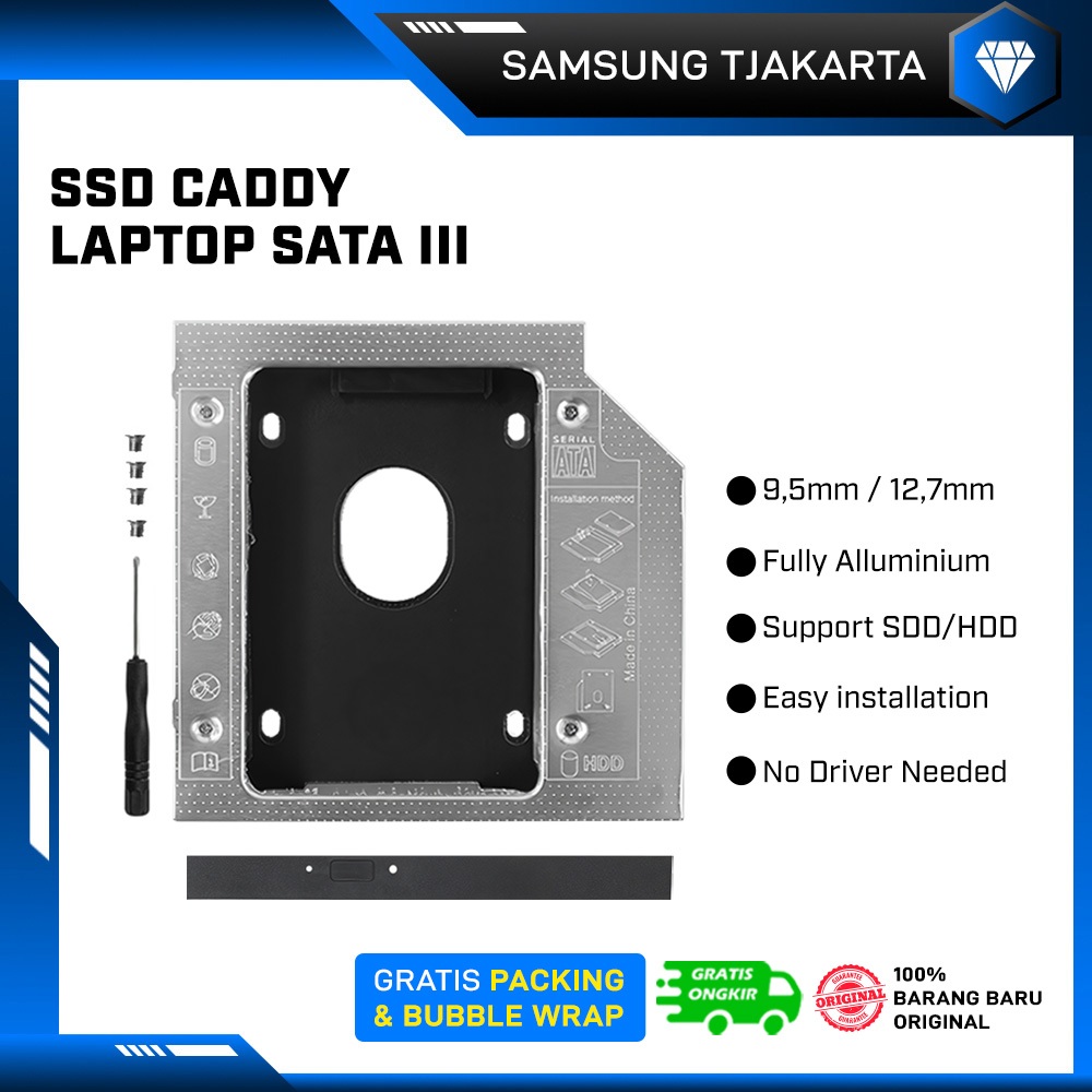 Jual CADDY HDD / SSD Tebal Tipis 9,5mm / 12,7mm CADDY LAPTOP SATA III 2 ...