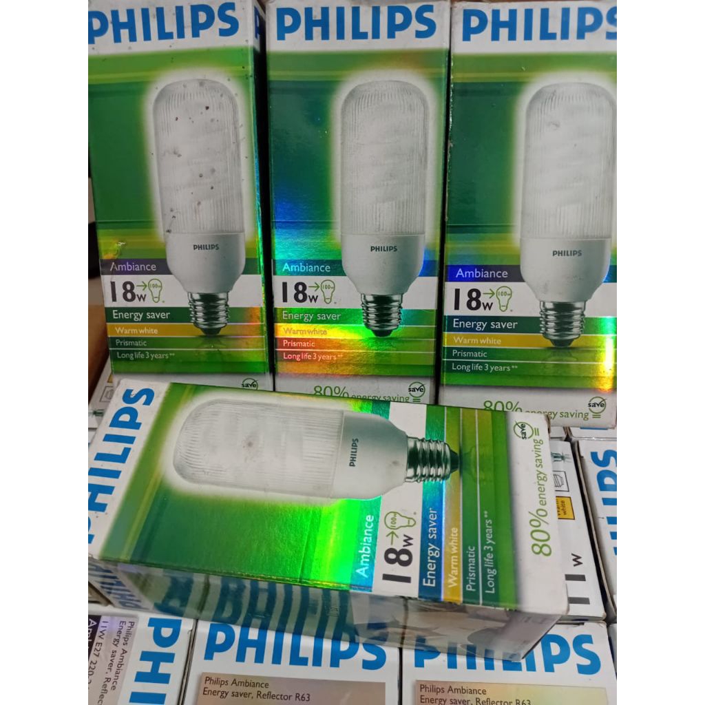 Ampoule Philips SL18 Prismatic 18W - 220V, 900 Lumens, Classe A, Forme Spéciale Pour Appliques