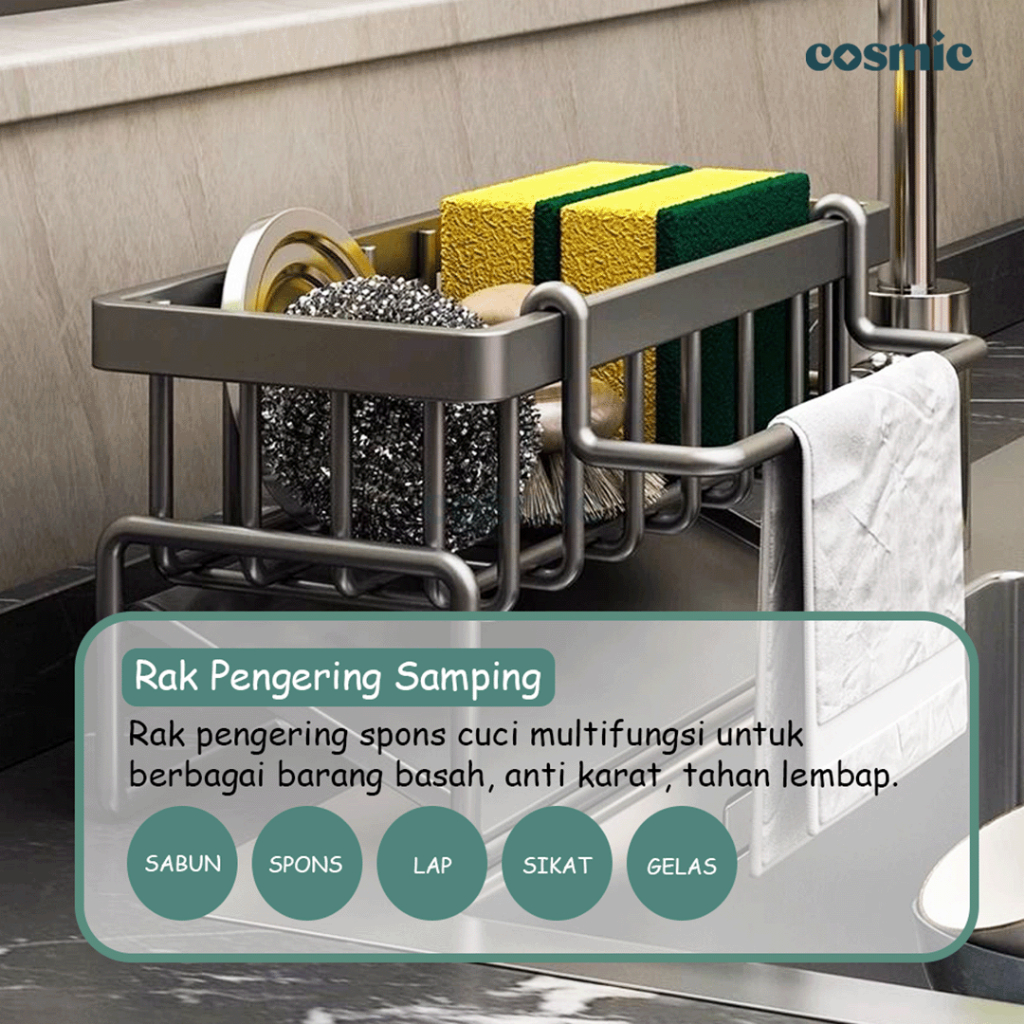 Jual COSMIC Rak Sabun Cuci Piring Wastafel Rak Pengering Sponge Kain ...