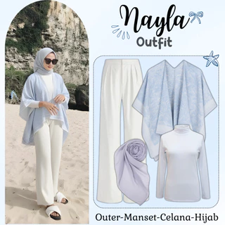 Nayla 4in1 Hijab Set OOTD Hangout Pantai