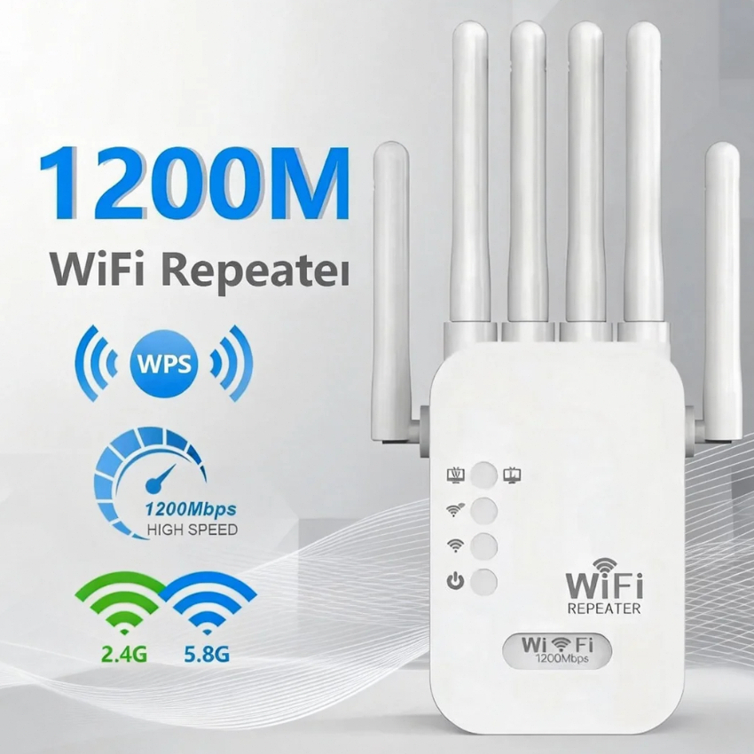 Jual 1200Mbps WiFi Repeater Penguat Sinyal WiFi Wireless Dual-band 2.4G ...