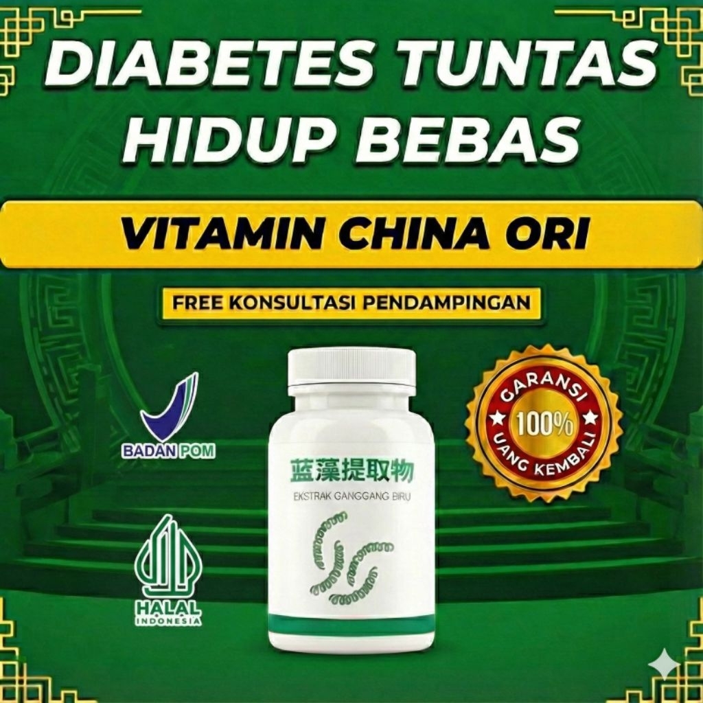 VITAMIN CINA ORI KAPSUL LABU CHINA GANGGANG BIRU DIABETES KENCING MANIS GULA DARAH HERBAL TCM
