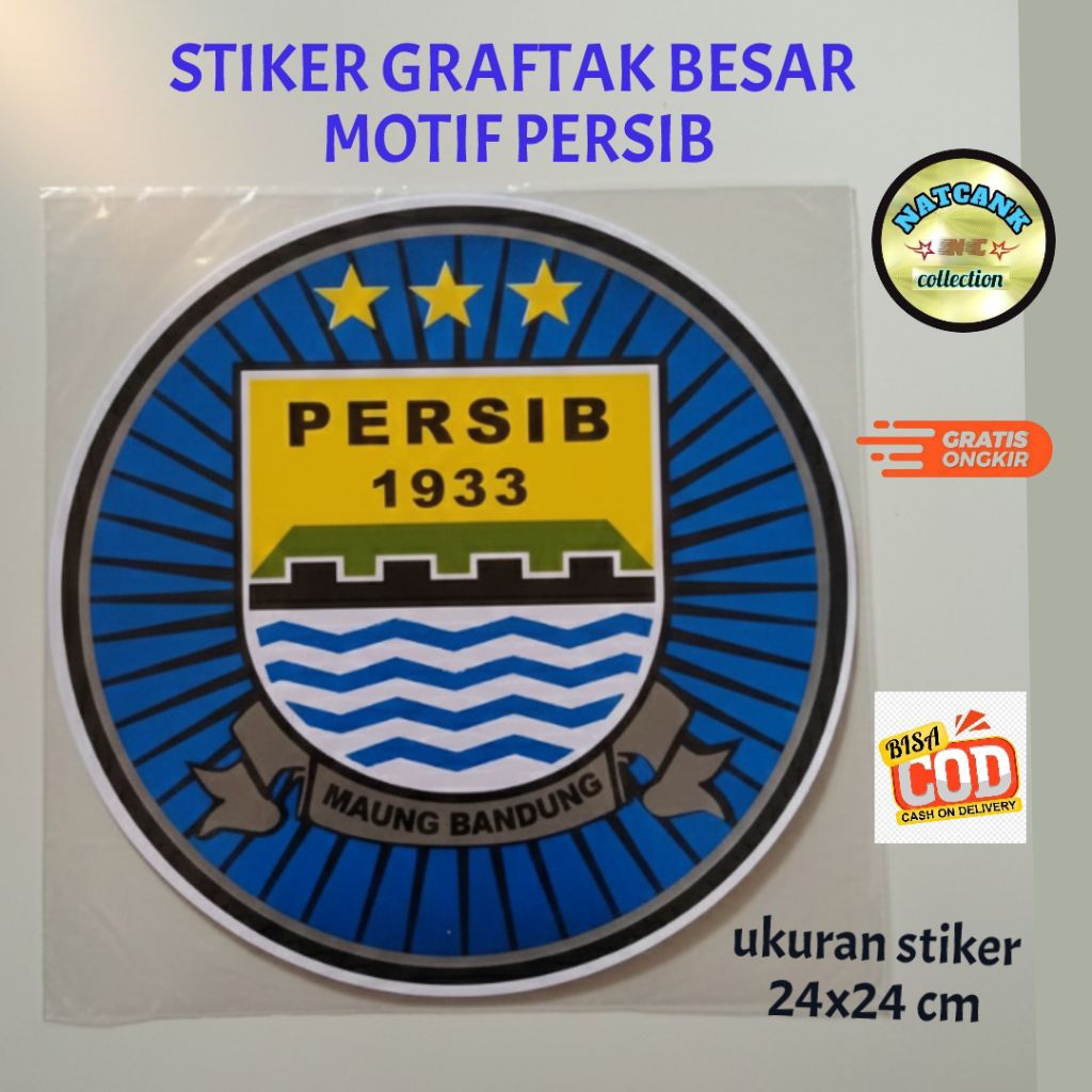 Jual Stiker Graftak Besar Motif logo PERSIB Original Diameter 24x24 cm ...