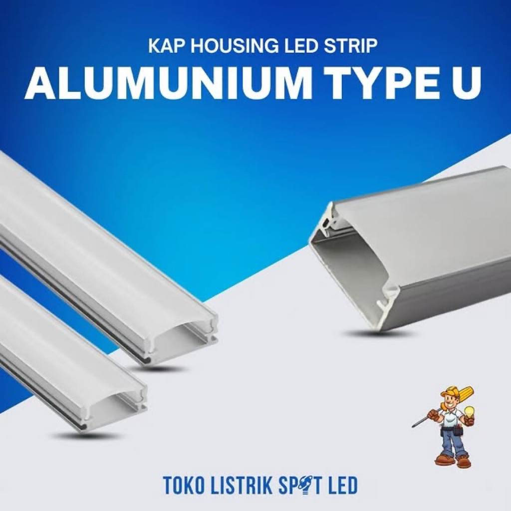Jual Cover LED Strip Aluminium 1 Meter – Profil Lampu LED Rapi & Elegan ...