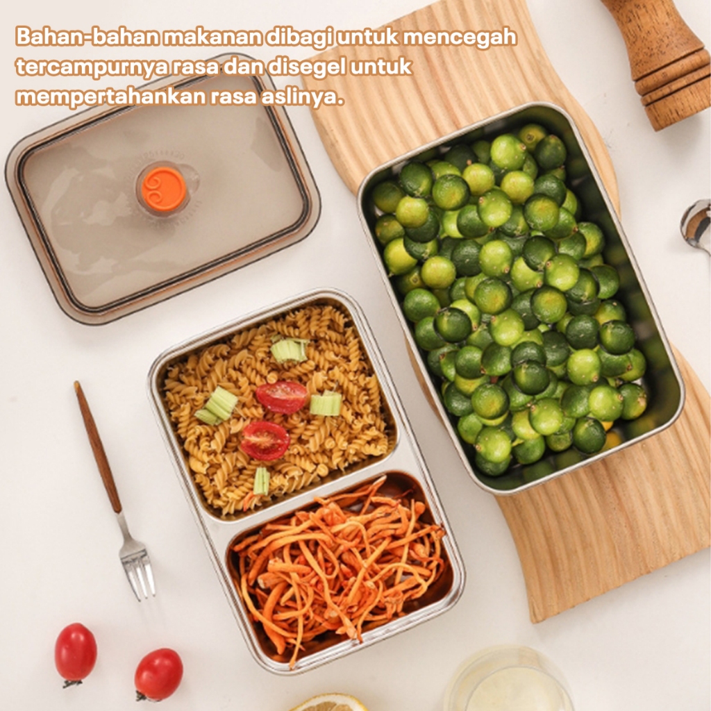 Jual Cookhen Lunchbox 2 partisi stainless 304 kotak makan lunch box ...