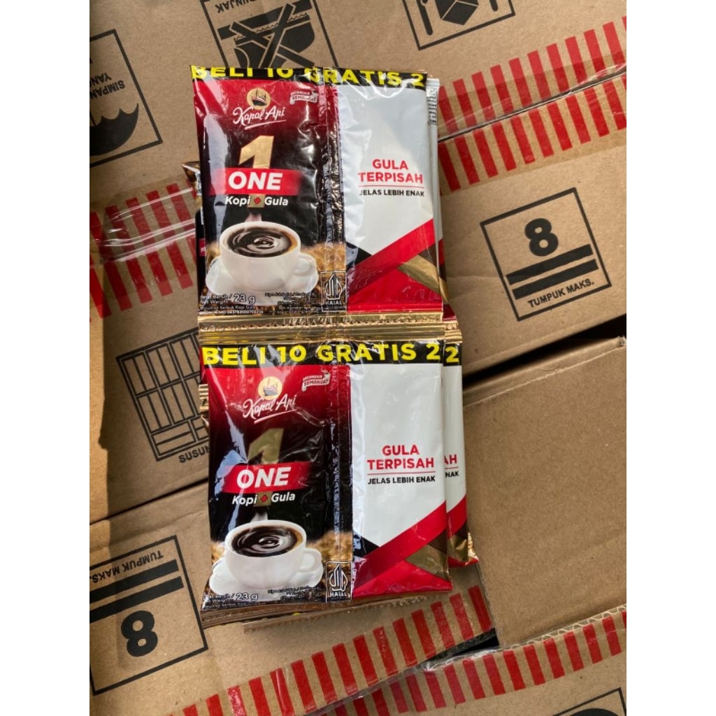 Jual Kapal Api One Gula Terpisah 12 Sachet 23gram - Kopi Instan Gula ...