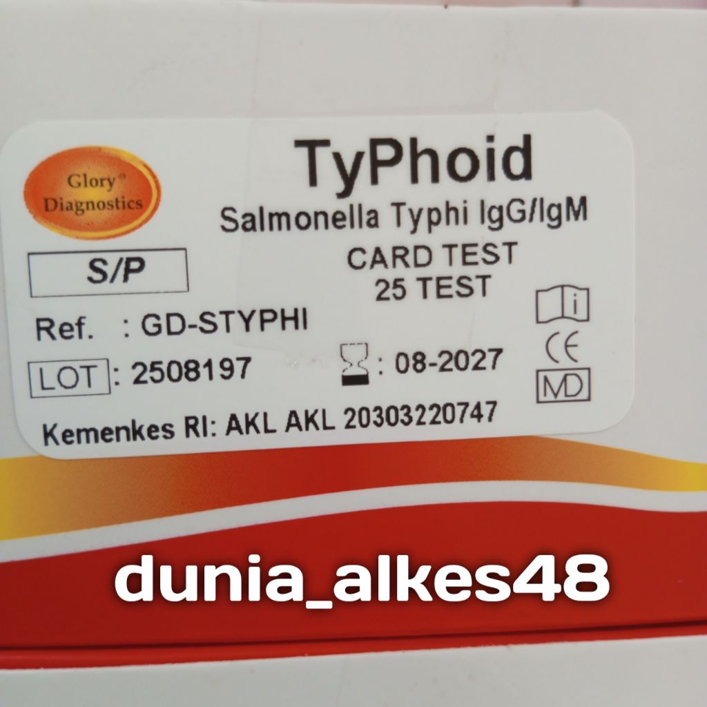 Jual Typhoid Salmonella Typhi | Tifoid Card Glory Orient isi 25 Test ...