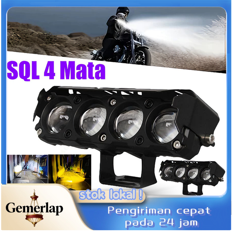 4 Mata Lampu Tembak Laser Gun LED SQL12 VOLT-24 VOLT MOBIL TRUCK AVANZA TRONTON FUSO KONTAINER BUS