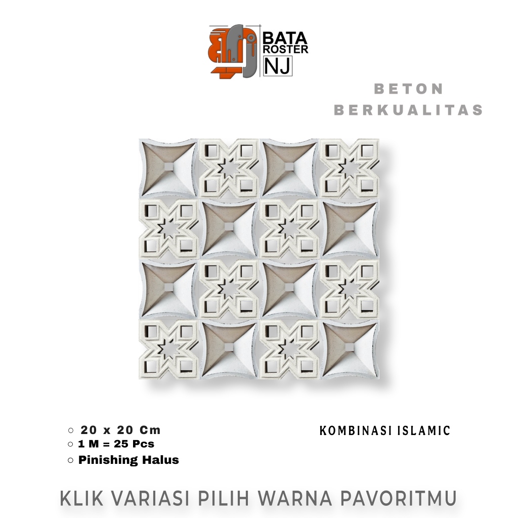 Jual BATA ROSTER NJ - Roster Beton Minimalis - Kombinasi Islamic 20 x ...