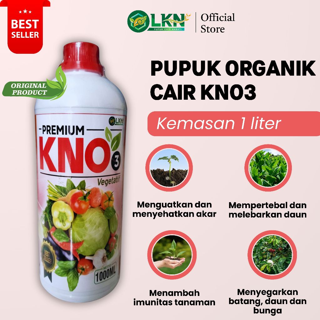 LKN Pupuk Cair Organik | Penambah cerah  warna daun & bunga | KNO vegetatif 1LITER