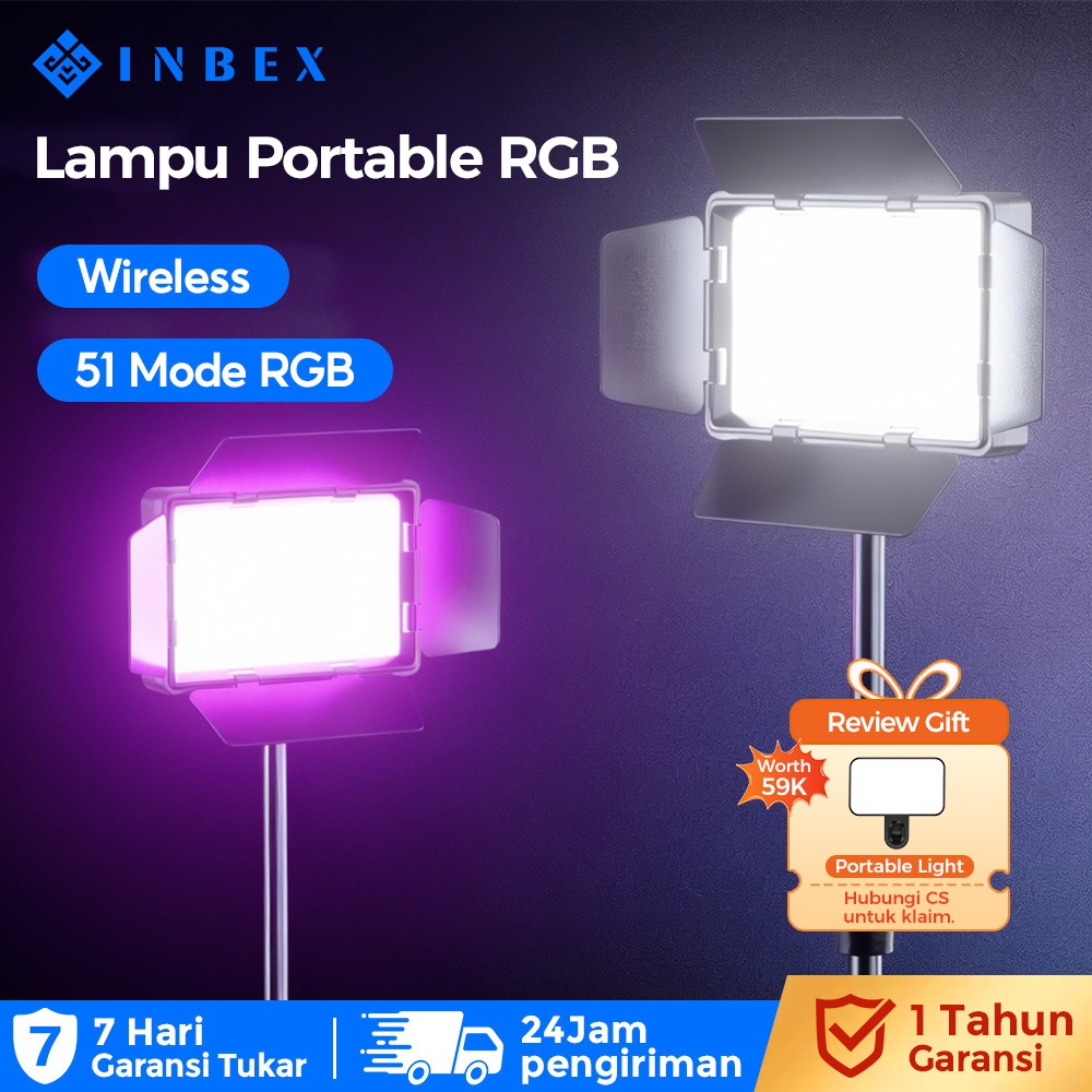 Jual INBEX IPL17 RGB lighting konten Portable Tahan 4 Jam LED lampu ...
