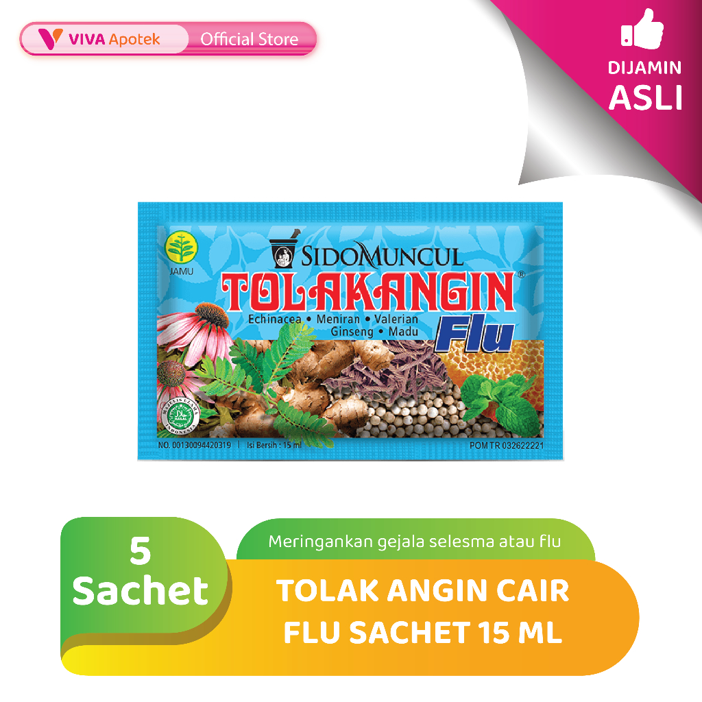 Jual Tolak Angin Cair Flu Sachet 15 ml (5 Sachet) | Shopee Indonesia