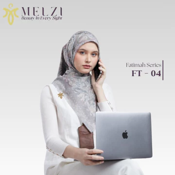 Melziscarf (FATIMAH SERIES) Premium Scraf Motif Voal Square Hijab Segi Empat Motif By MELZI