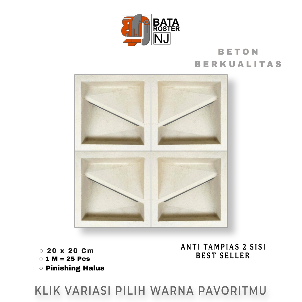 Jual BATA ROSTER NJ - Roster Beton Minimalis -Anti Tampias, 20 x 20 ...