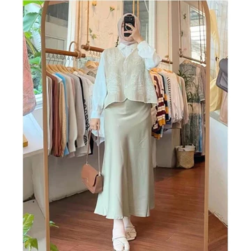 Rok Satin Maxi Premium Rok Duyung Panjang Wanita Formal Casual Bawahan Kerja Kuliah