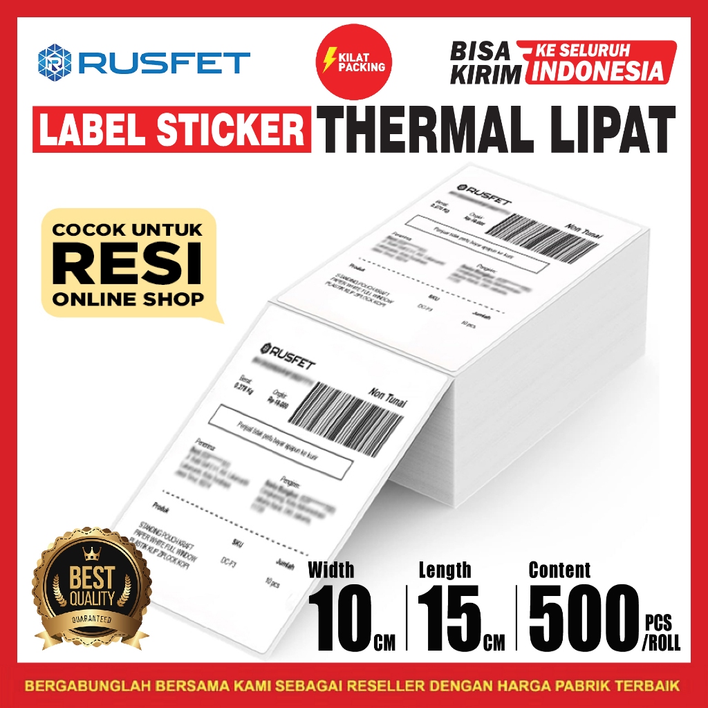 Jual Label Stiker Thermal Paper Lipat A6 10x15 cm 100x150 mm Sticker ...