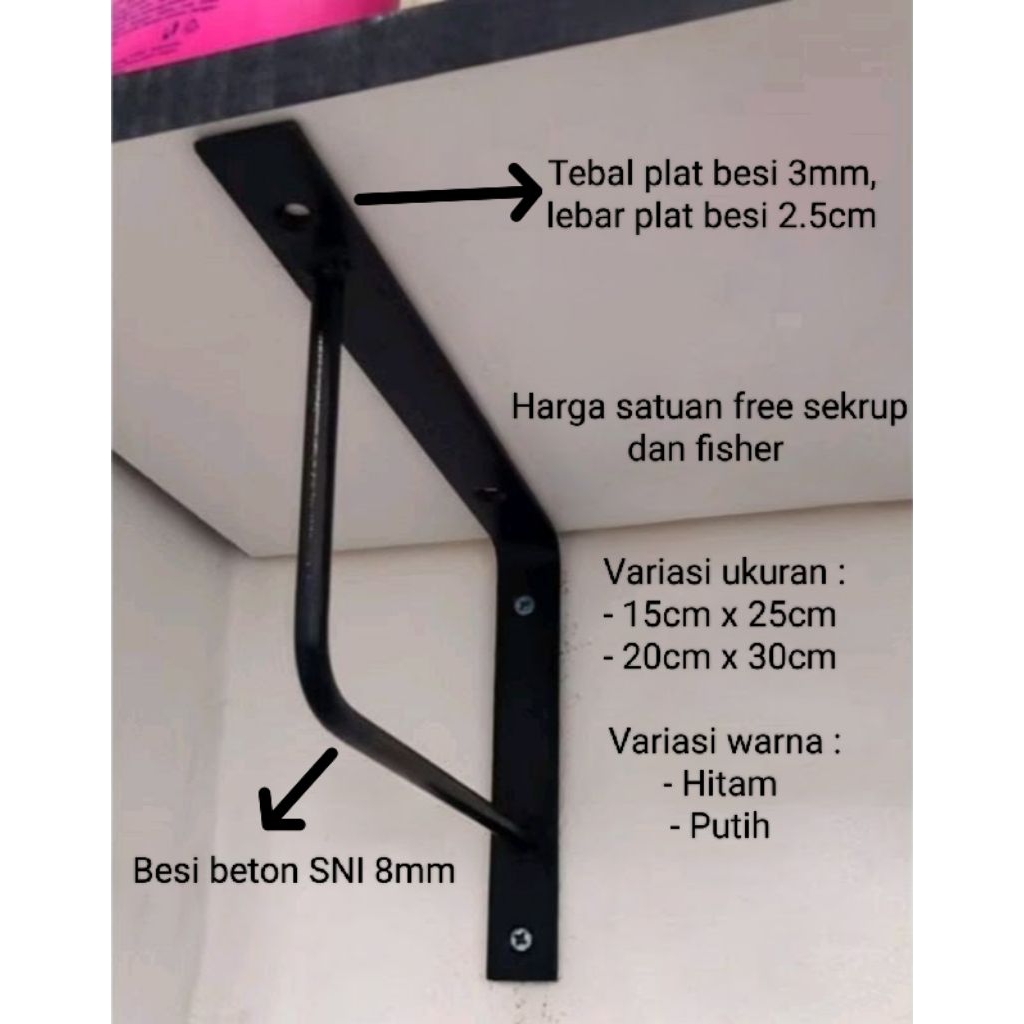 Jual Siku rak dinding besi penyangga ambalan | Shopee Indonesia