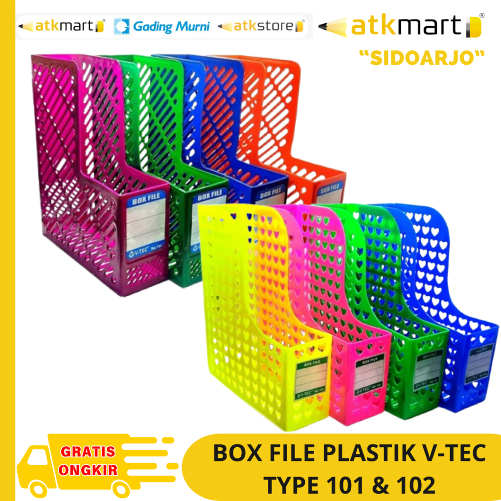 Jual BOX FILE PLASTIK SYSBOX FILE V-TEC 101 & 102 WARNA BERAGAM MAP ...