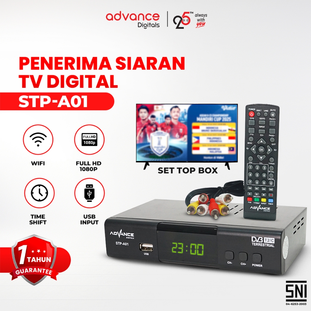 Jual Advance STB Set Top Box STP-A01 DVD-T2 Receiver Digital STB Wifi ...