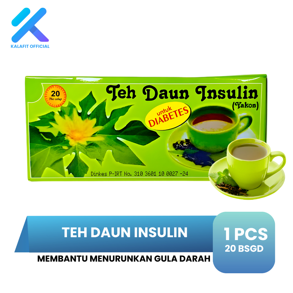 Teh Celup Daun Insulin Yakon 20 Kantong Penurun Gula Darah Diabetes Kencing Manis