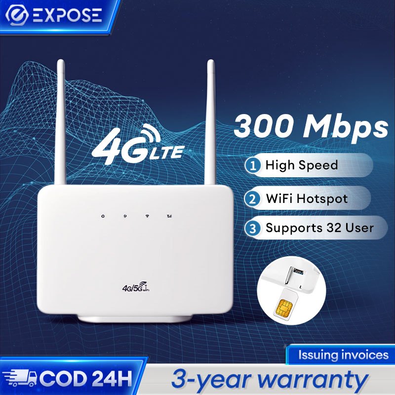 P6000 4G/5G Router Dengan Slot Kartu Sim WIFI 300Mbps Speed 4G LTE Modem Router Unlock All Operator