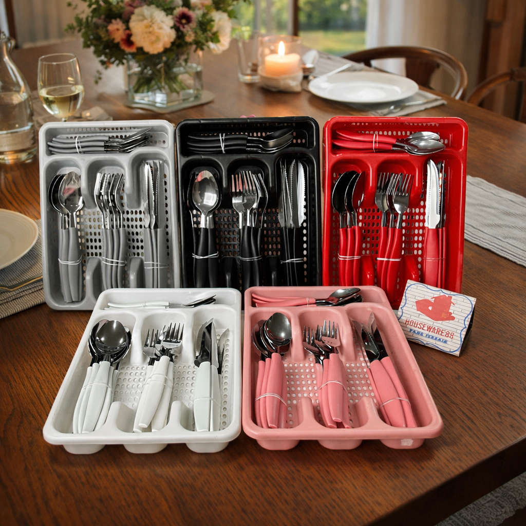 Jual Sendok makan set stainless + tatakan Sendok makan Cutlery Set ...