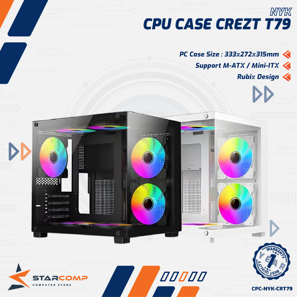 Jual NYK Nemesis Crest T79 M-ATX M-ITX Casing PC Rubix Design | Shopee ...
