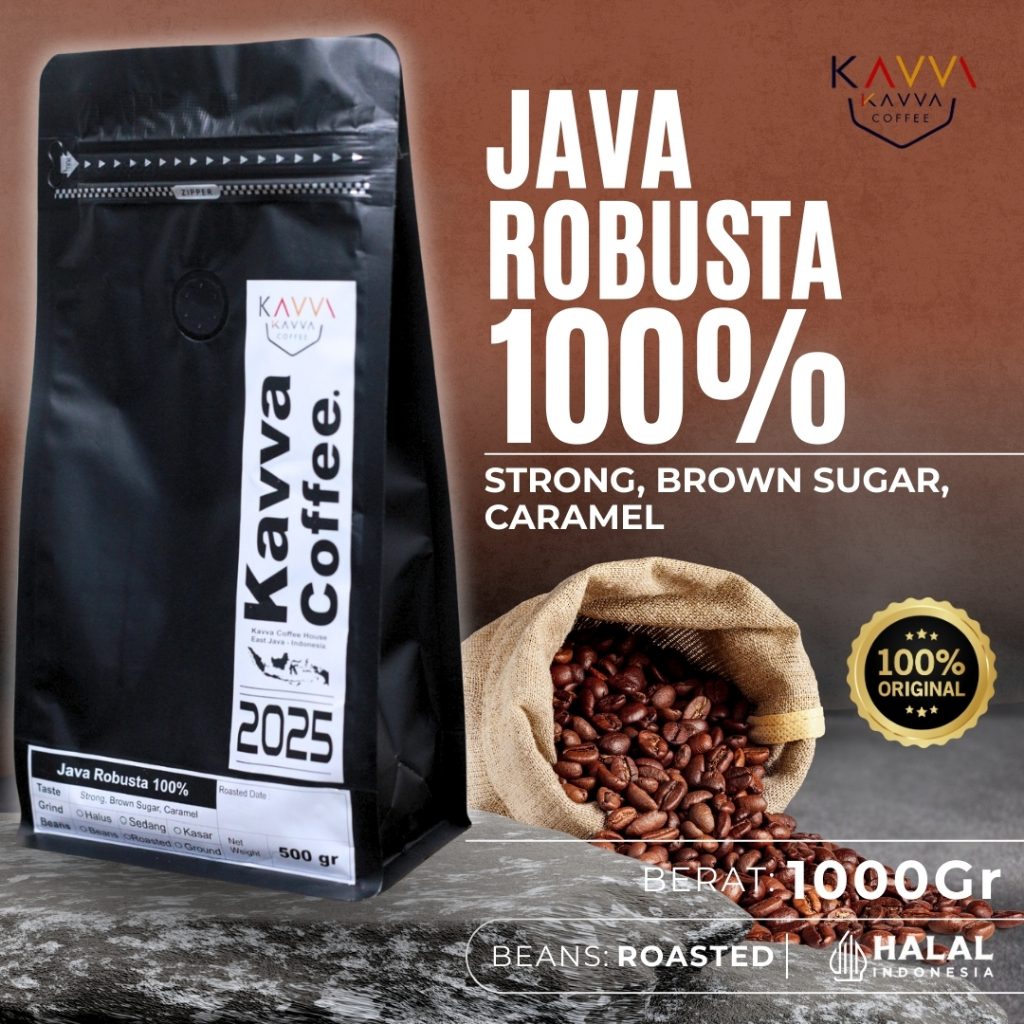 Jual [KAVVA COFFEE] Kopi Java Robusta 1kg / 100% Biji Bubuk Roast Beans ...