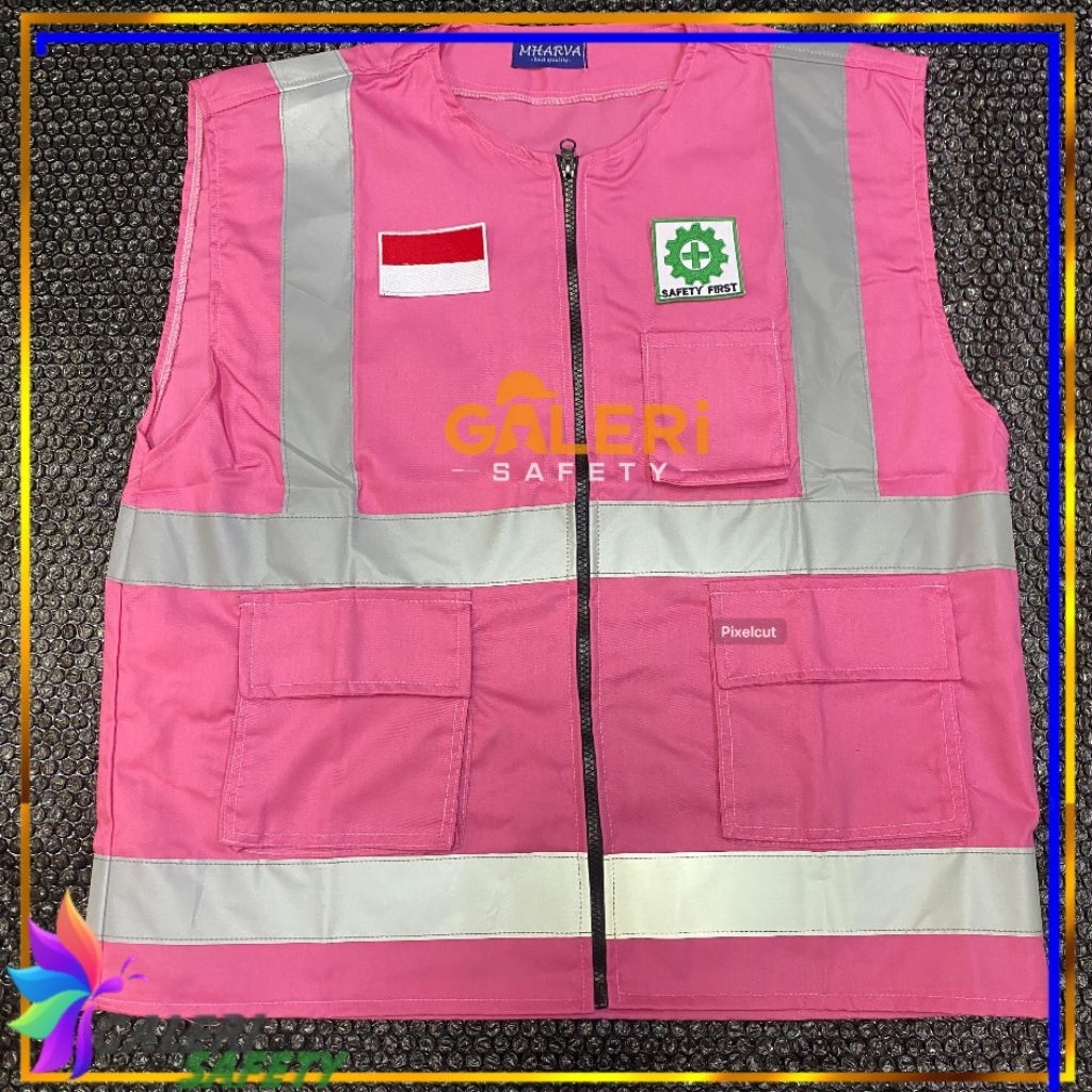 Jual Rompi Proyek American Drill 3 Kantong Warna Pink - Rompi American ...