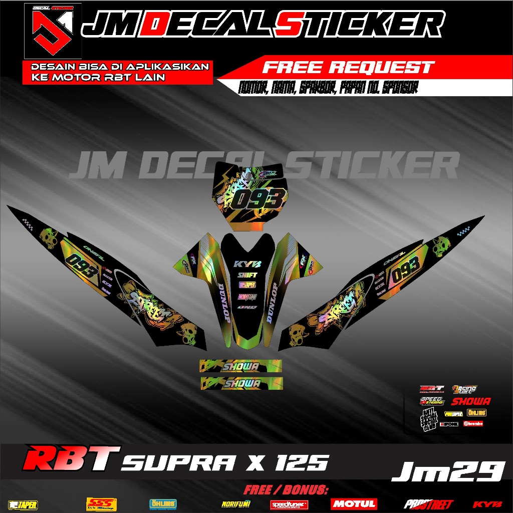 Jual (COD) Terbaru DECAL RBT HOLOGRAM SUPRA X 125 RBT BEBEK MODIF ...