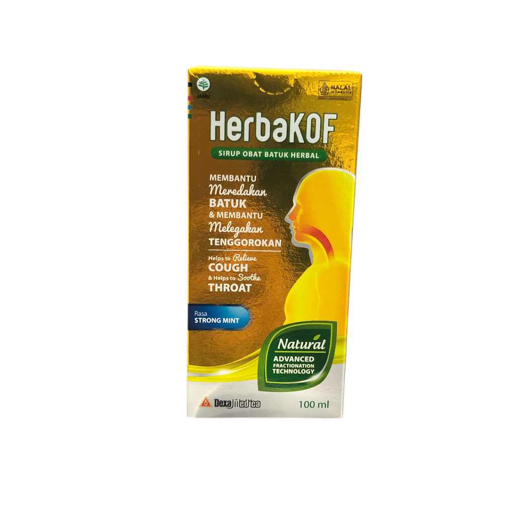 Jual HERBAKOF Sirup Obat Herbal (rasa strong mint) 100ML | Shopee Indonesia