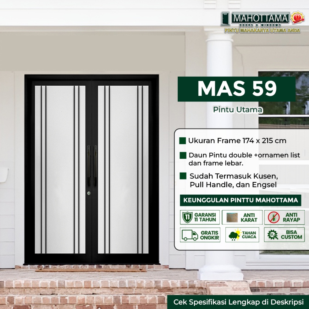 Jual MAHOTTAMA MAS59 - Pintu Aluminium Rumah Utama Minimalis 174 x 215 ...