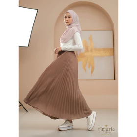 Rok Plisket Ceruty Babydoll Premium Heavy Sifon Exlusive Pleated Skirt Ceruti