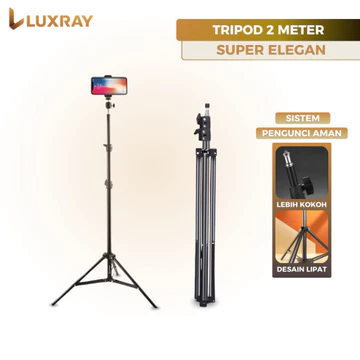 Paket Tripod 2 Meter Ring Light 26Cm Ring Light Tripod Konten Kreator MUA Live Vlog 3 Warna