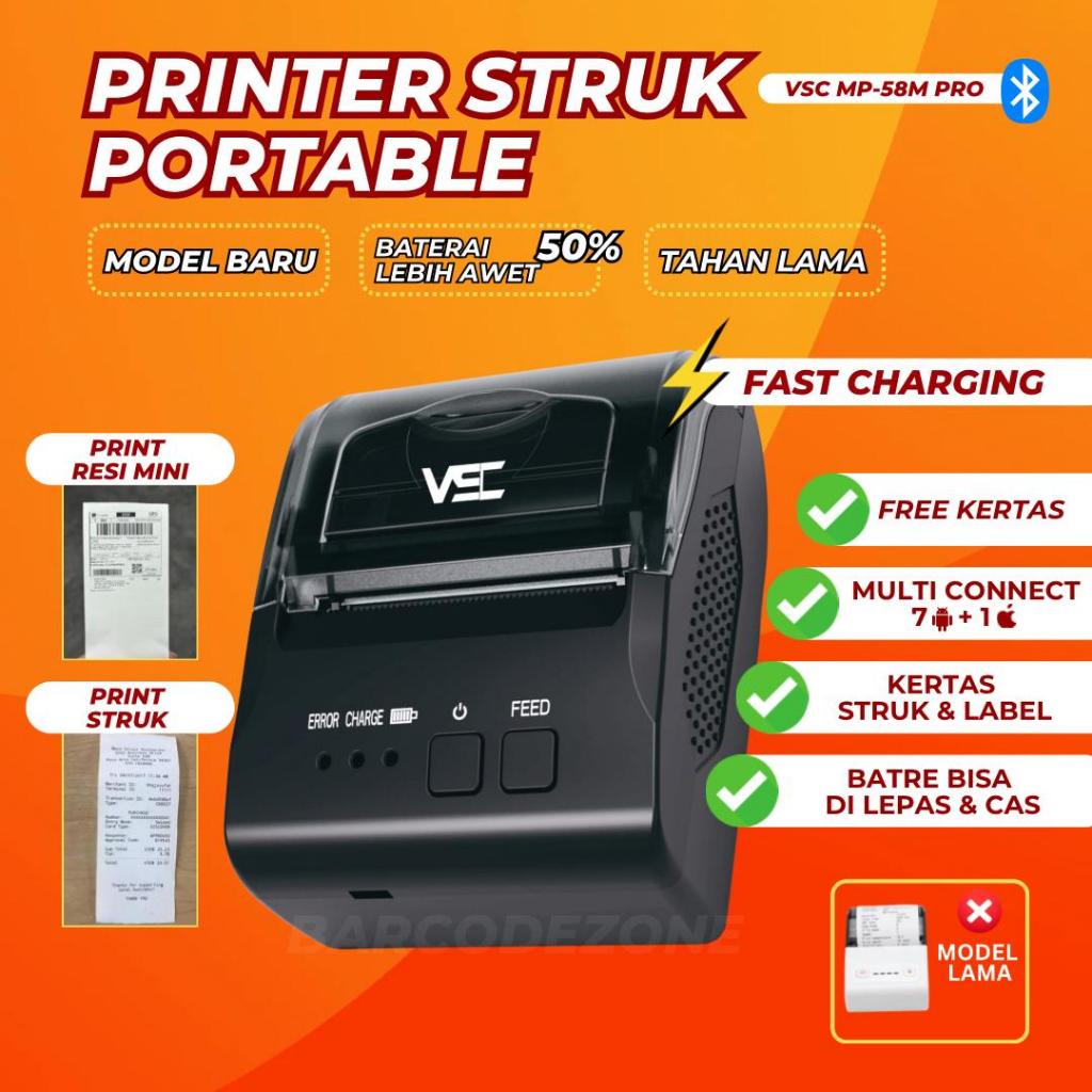 Jual Mini Printer Thermal Bluetooth VSC MP-58M PRO 58mm RPP02 - Printer ...