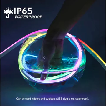 Lampu Neon Flex RGB Running Panjang 5 Meter USB 5 Volt Dengan Sensor Suara Kontrol Aplikasi