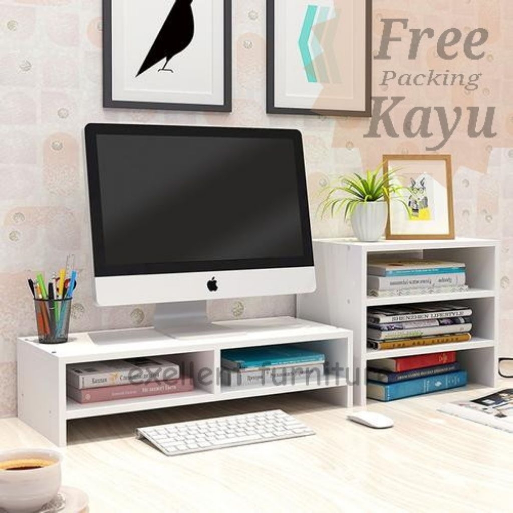 Jual stand monitor computer/Laptop atau rak meja monitor modern dan rak ...