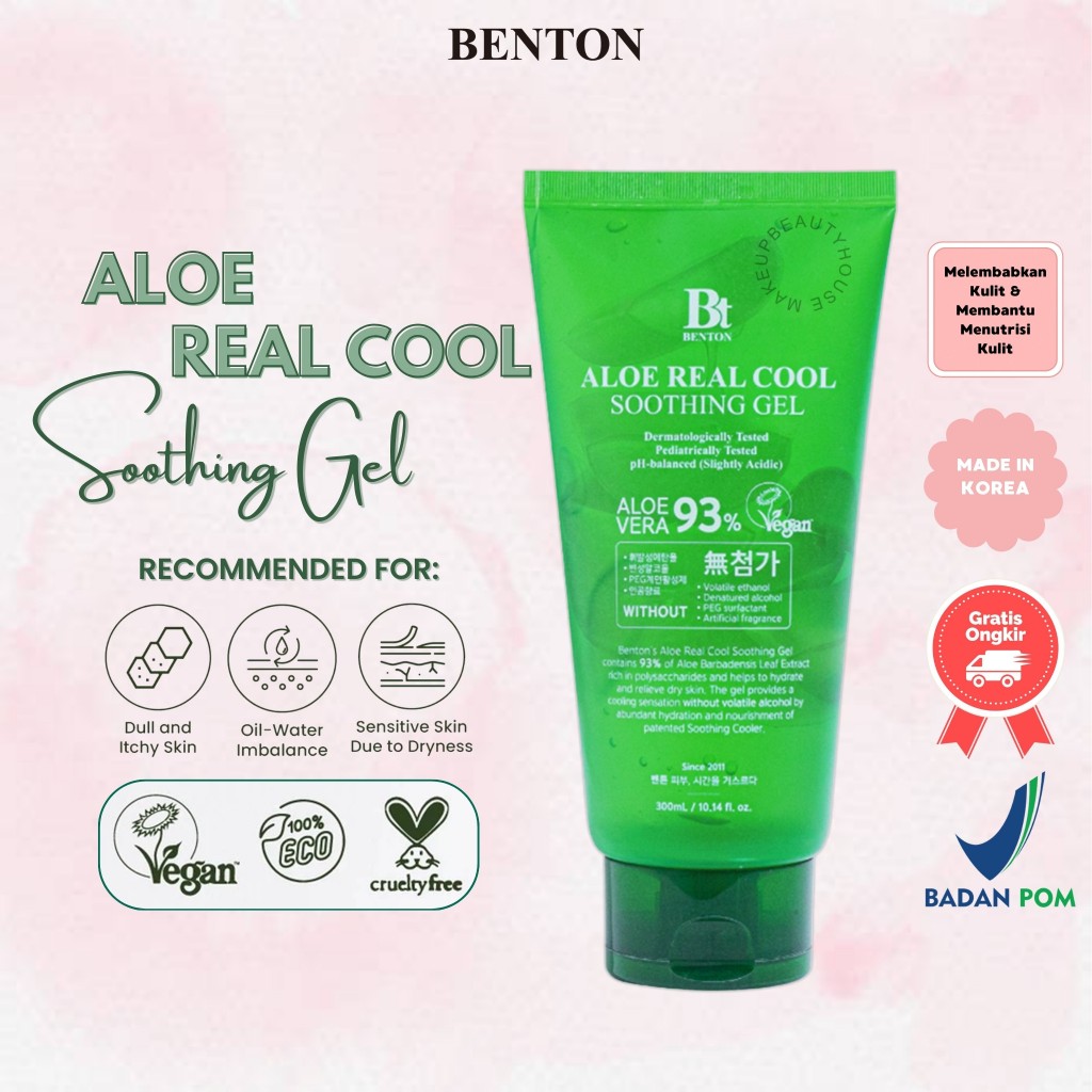 Jual [BPOM] BENTON Aloe Real Cool Soothing Gel 300ml | Shopee Indonesia