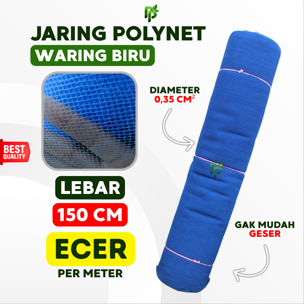 Jual Jaring Polynet Lebar 150 Cm | Panjang Ecer Per Meter | Waring Biru ...