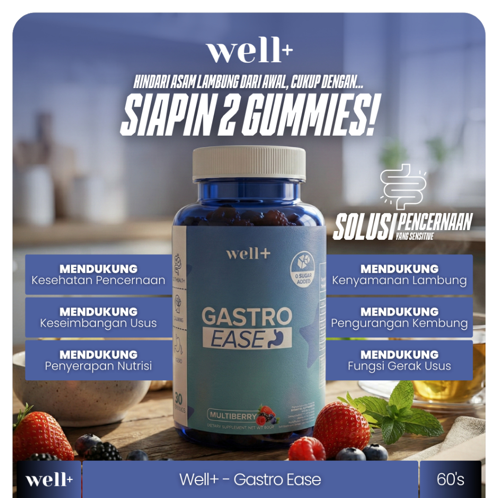 Jual Well+ GASTRO EASE Gummy Multiberry 30 Servings | Suplemen ...