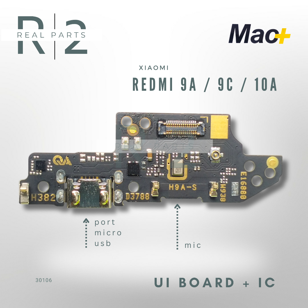Jual Papan Board Cas Mic +IC XIAOMI Redmi 9A / 9C / 10A Mac+ UI Board ...