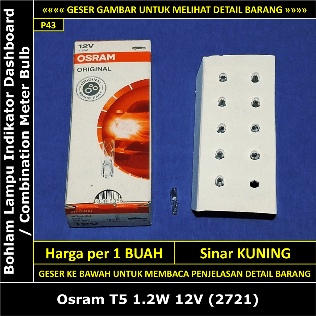 Jual Bohlam Lampu Indikator Dashboard T5 Toyota Corolla DX 1981-1983 ...