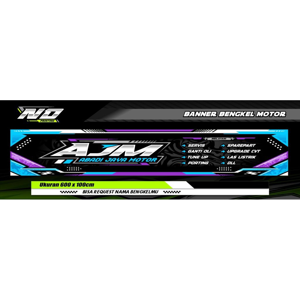 Jual BANNER SPANDUK BENGKEL MOTOR, BANNER RACING ukuran 600x100cm ...