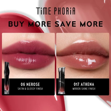 TIME PHORIA Lunara Frost 3D Lip Gloss Lipstick LipTint Lip Cream Hyper Shine Color Fresh