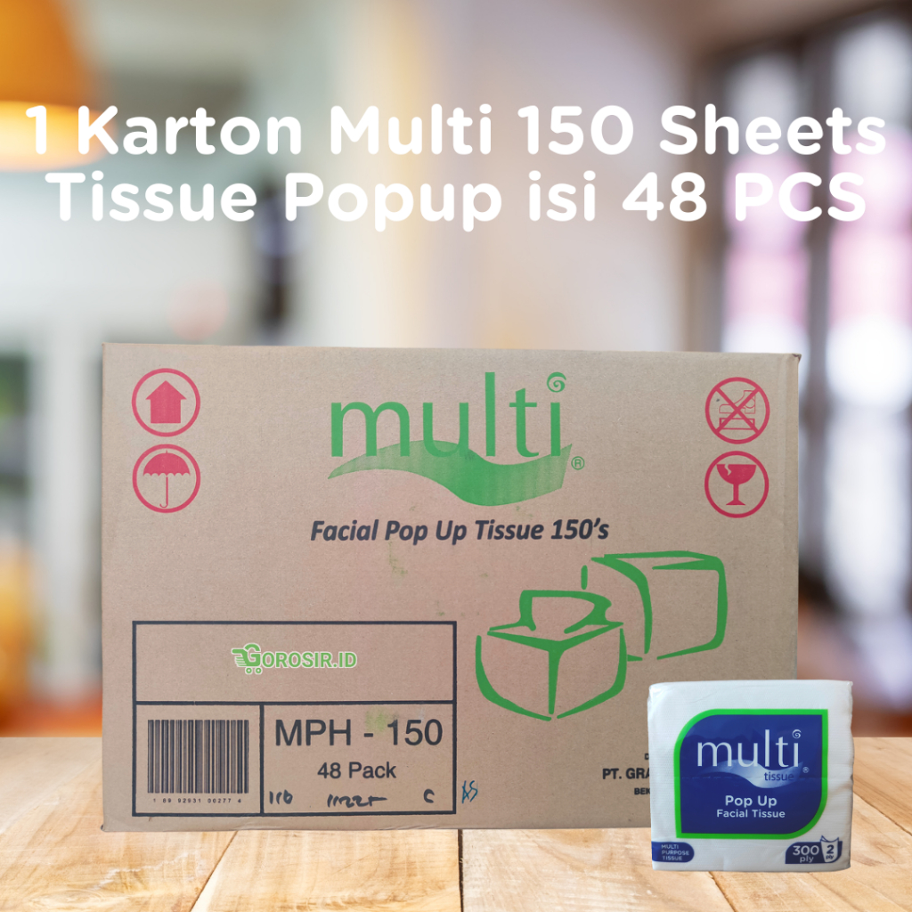 Jual multi MP-150 Facial Pop Up Tissue 150 Sheets 2 Ply [48 Pcs/ 1 ...