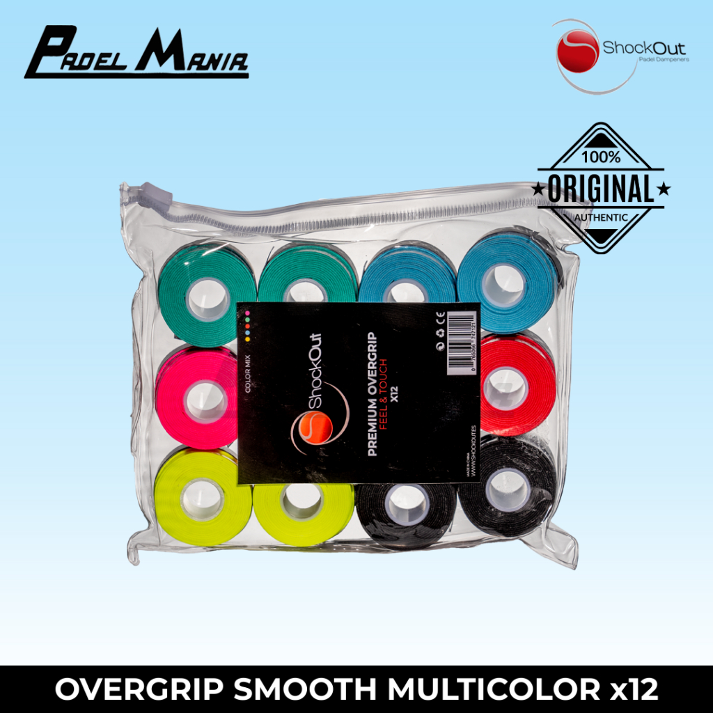 Jual Shockout Smooth Overgrips Multicolor x12 Padel Racket Grips | Grip ...