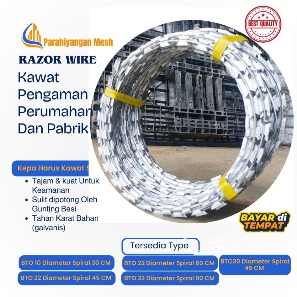 Jual Kawat Silet Razor Wire Galvanis Anti Karat | Pengaman Pagar ...